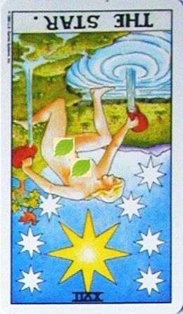 銀貨のカード：星 - The Starの逆位置