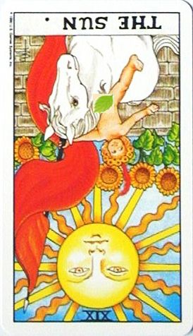銀貨のカード：太陽 - The Sunの逆位置