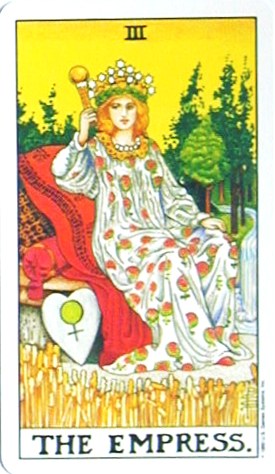 銀貨のカード：女帝 - The Empressの正位置
